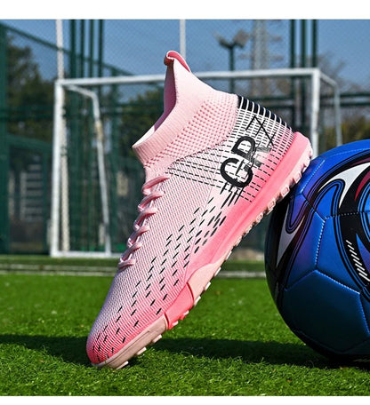 New Men Soccer Shoes High-top Futsal Cleats Sneakers Football Boots Grass High-quality Non-Slip Match Indoor Hot-selling FG/TF
