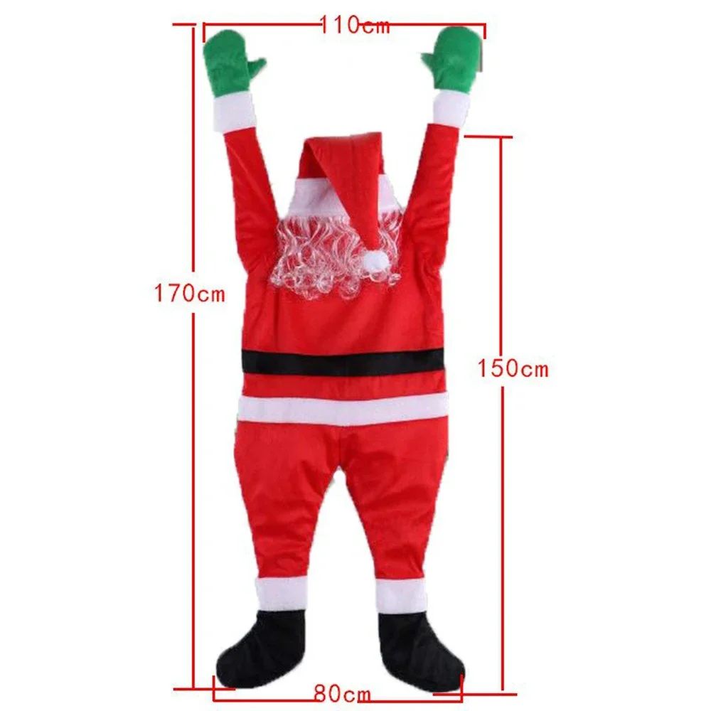 Climbing Santa Claus for Climbing Window, Balcony, Roof, Chimney, Home Christmas Decoration Hanging Santa Claus Outdoor Decor
