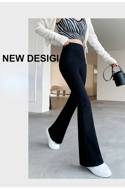 Women Flare Pants Slim High Waist Solid Sexy Shark Flare Pants Fashion Casual St