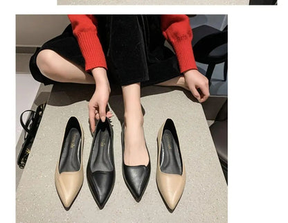 Simple Solid Coloured Women's Flats Classic Fashionable Style Pointed Toe Suitable for Business Office Comfortable To Wear