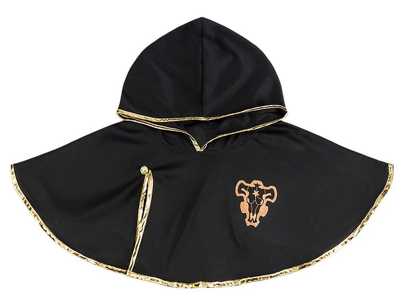 Anime Black Clover Asta Cloak Shawl Headband Black Bull Logo Hooded Cape Cosplay Costume Man Cloak Halloween Costumes