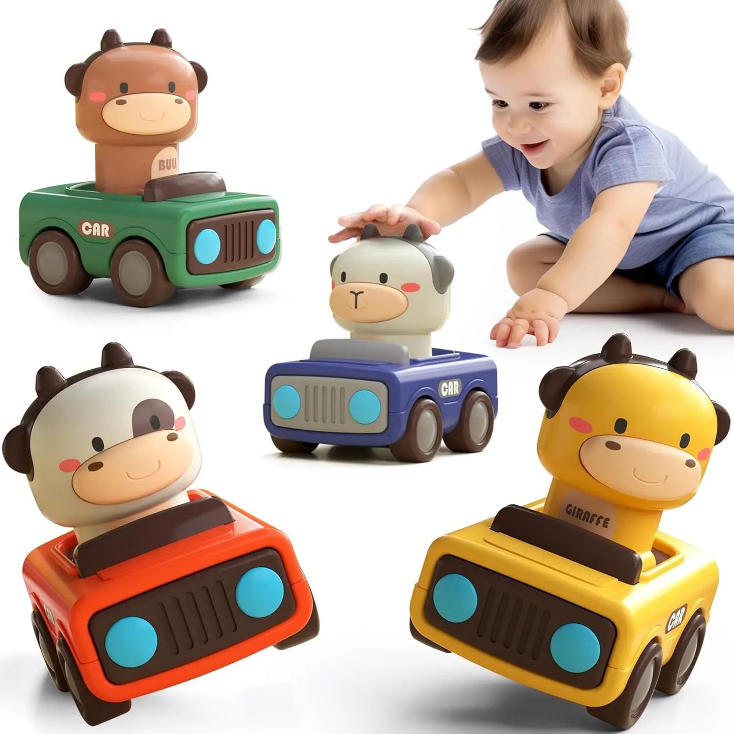 Children's Animal Toy Car Push-Along Vehicle Fun And Interactive Playtime Essential for Kids Intellectual Development Gift
