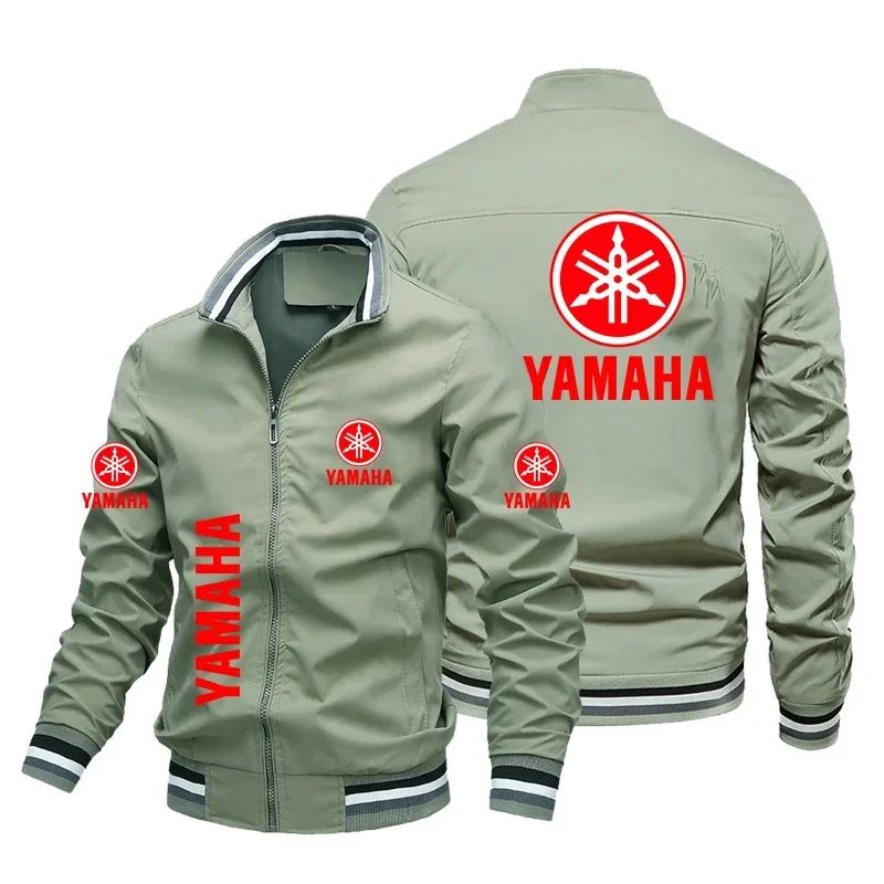 Men's Yamaha Logo Printed Custom Biker Bomber Jacket Motorcycle Fashion Clothing Coats for Men