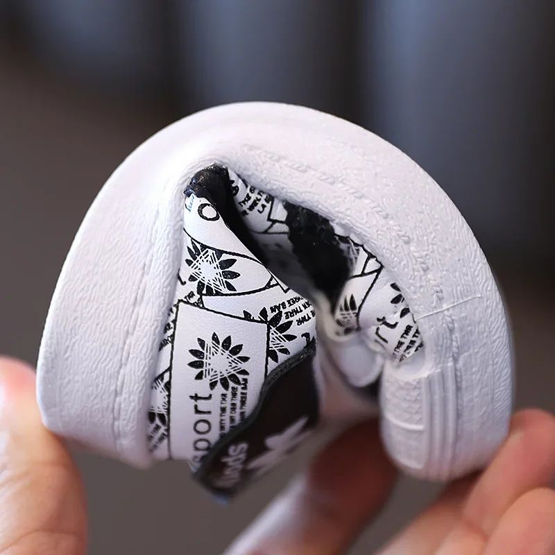 Children's Sneakers Kids Fashion Design White Non-slip Casual Shoes Boys Girls Hook Breathable Sneakers Toddler Outdoor Shoes