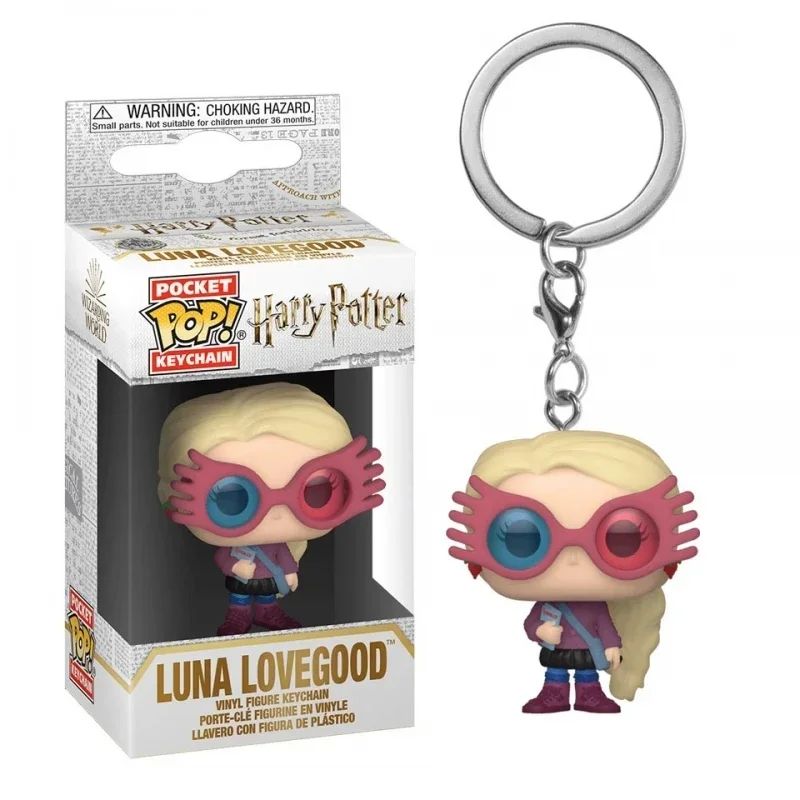 2025 Novo Chaveiro FUNKO Harry com Caixa Ginny Ron Fawkes Hedwig Hermione Pocket Boneco de Ação de Vinil Brinquedos Presentes Decoração
