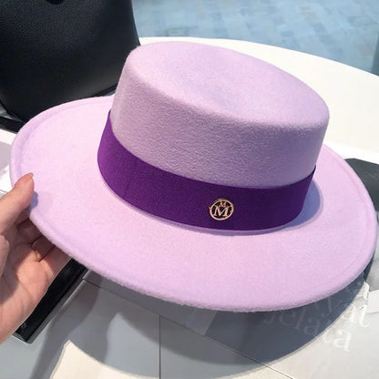 primavera outono moda praia 2025 Chapéu feminino fedora capela elegante Chapéu Panamá masculino fascinator Foto de casamento feltro Bowler novo