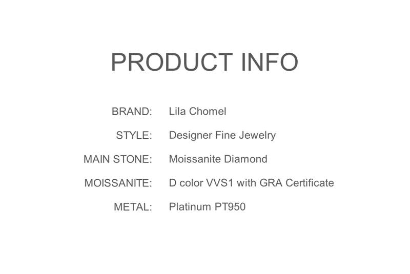 WOMEN Valentine's Day Platinum PT950 Wedding Necklaces 1/2CT VVS1 D Color Moissanite Diamond Pendant Girlfriend Birthday Gift
