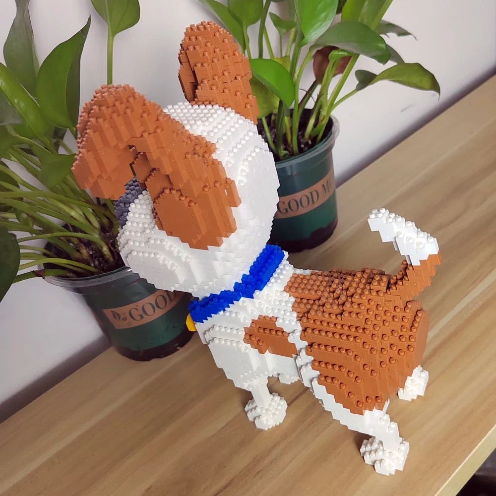 KNEW BUILT Cães Yorkshire Terrier Modelo Micro Blocos de Montar: Brinquedos Recreativos Educacionais para Presentes e Decoração de Amantes de Animais de Estimação