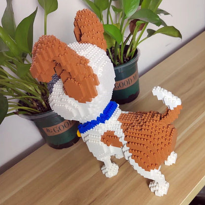 KNEW BUILT Cães Yorkshire Terrier Modelo Micro Blocos de Montar: Brinquedos Recreativos Educacionais para Presentes e Decoração de Amantes de Animais de Estimação