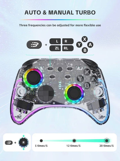 DATA FROG Transparent LED Wireless Controller For Switch Switch Lite Switch OLED Gamepad