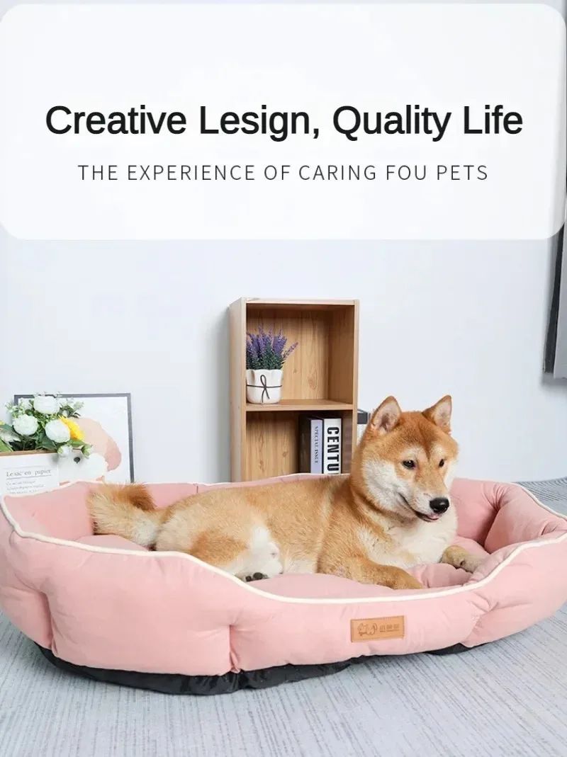 Cama de cachorro gato de inverno Cama de sofá para cães e gatos de estimação Quadrada Cama para cães de estimação Ninho de estimação grande Universal Personalizado Cama de camurça para cães Tapete
