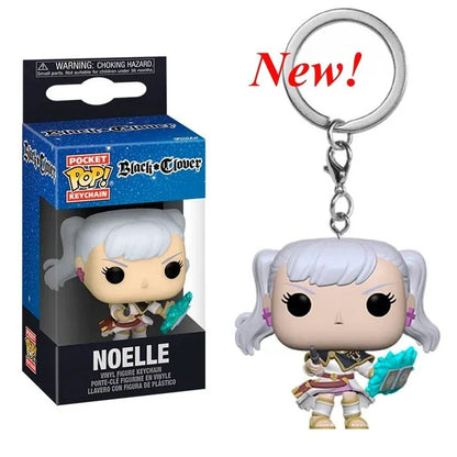 Chegada Mais Recente FUNKO com Caixa Chaveiro Black Clover Asta Noelle Yami Boneco de Ação de Vinil Chaveiro Modelo Colecionável Brinquedo