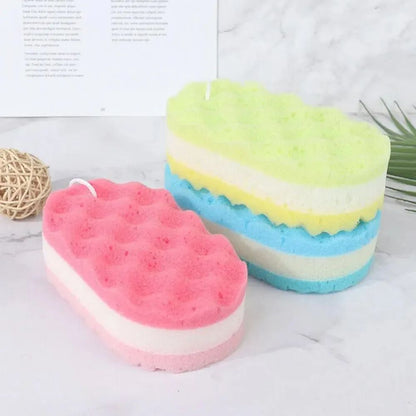 3-layer Wave Bath Sponge Exfoliating Body Brush Shower Skin Clean Massage Cleaning Shower Brush Skin Care Remover Bath Supplies