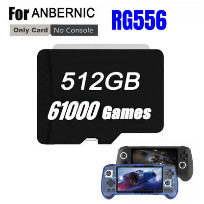 PARA ANBERNIC RG556 Console Portátil Cartão de Memória Cartão SD Cartão TF 61000 Jogos 128G 512G 256G PSP PS2 Micro SD Jogos PSP