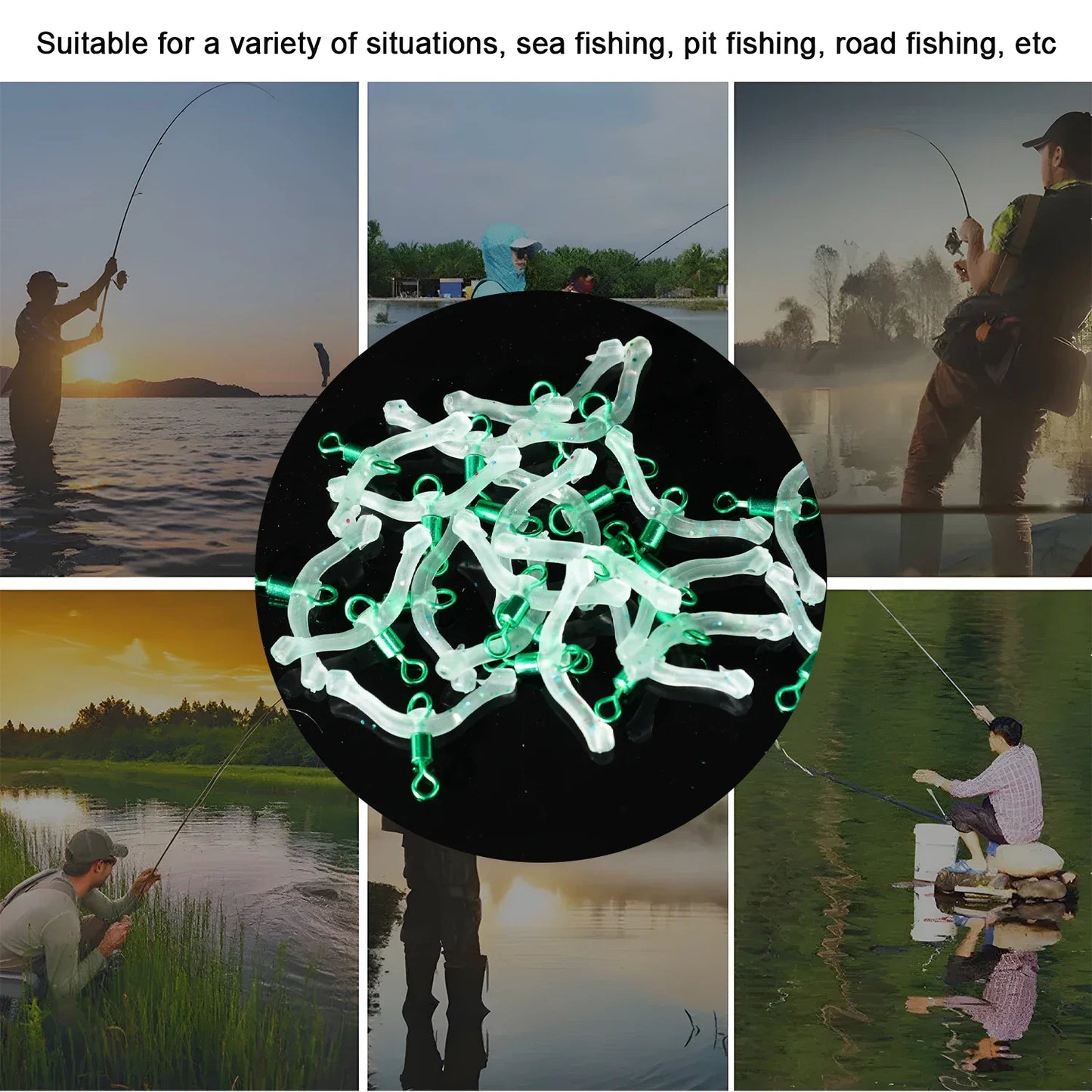 Fishing Hook Separator Anti Tangle Boom Green Silicone Bifurcator High Elastic Subline Splitter Lure Rigging Accessories Tool