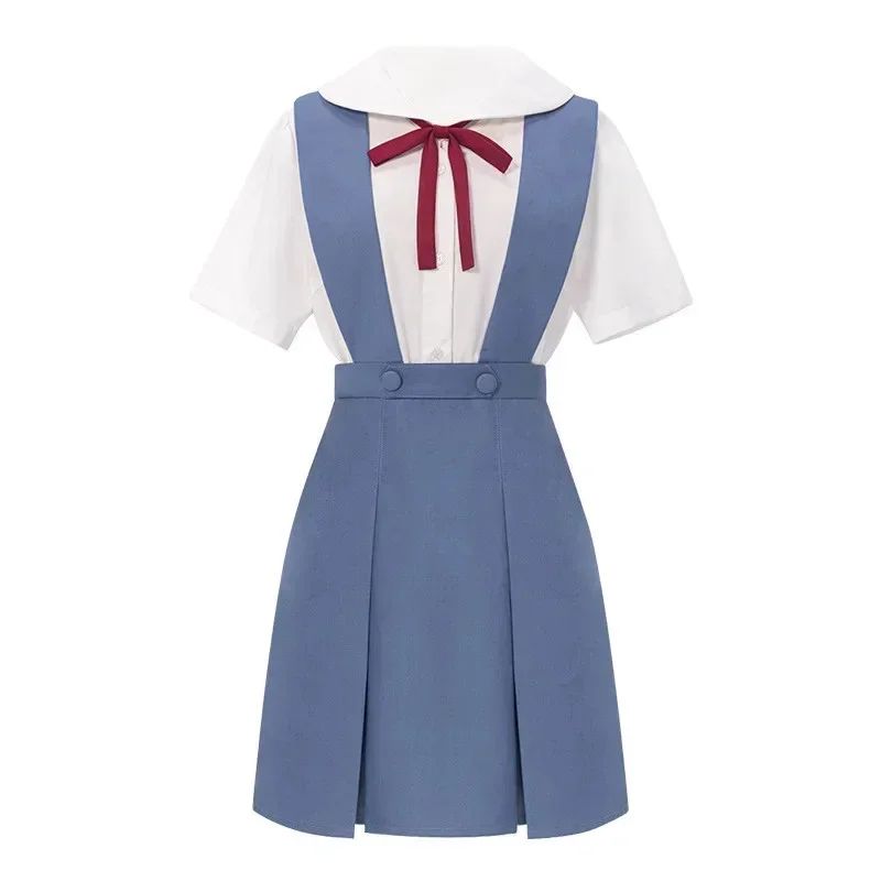 Rei Ayanami Cosplay Costume Asuka Langley Soryu Cosplay  Women School Uniform Dresses Wig Hair Clips Halloween Loli Clothing