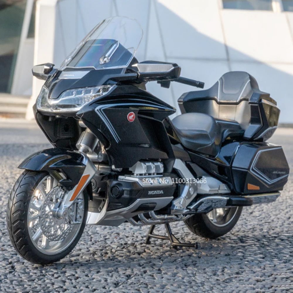 1:11 Honda Gold Wing GL800 2021 Modelos de Motos Carros Brinquedos Pneus de Borracha com Luz e Música Modelo em Miniatura Presentes para Crianças Pequenas