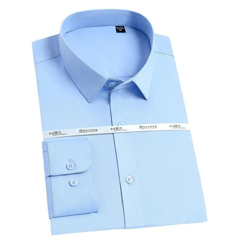 Men's white shirt long sleeved wedding business non ironing formal wear professional workwear casual wrinkle resistant shirt