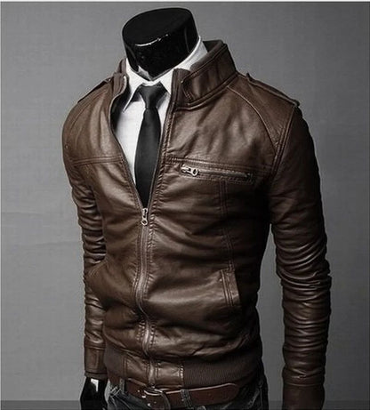 MRMT 2025 Brand New Men's  Motorcycle Leather Jacket Slim Men Leather Jacket Outer Wear Clothing For Male Garment Man Jackets