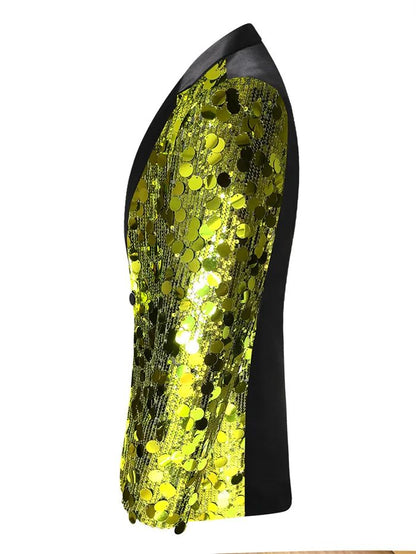 New Men Luxury Sequin Suit Jacket Silver / Gold Fashion Singer Bar KTV Dance Party Stage Performance Dress Blazers Coats