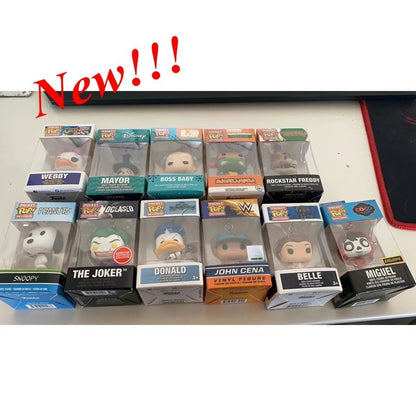41 modelos Chegada Nova Chaveiros FUNKO POP Chaveiro Yoda Leia Boba Feit Minnie Katy batman Spidey Bruxa Mirio Bonecos de Ação