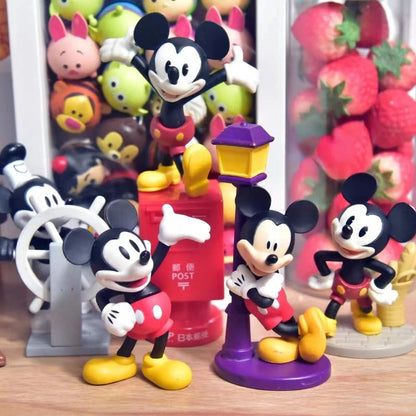 Disney Steamboat Willie Mickey Mouse Anime Figure Model Toys Cake Desktop Decoration Collectible Dolls Toys Gifts for Children