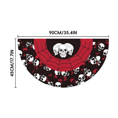Halloween Fan Flag Spooky Halloween Bunting Flag Set for Outdoor Yard Decor Skull Ghost Pumpkin Banner for Porch Fence Kitchen