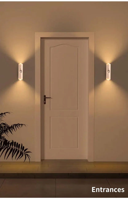 Smart RGB Gradient Wall Light Motion Sensor Magnetic Rechargeable Wall Sunset Lamp for Bedroom Closet Garden Room Decoration