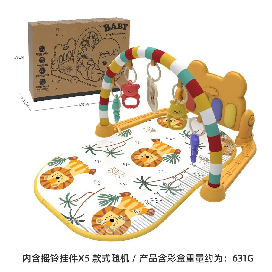 Ginásio de Atividades Musical para Bebês, Tapete de Piano para Engatinhar, Brinquedos, Cobertor de Atividades para Recém-Nascidos, Almofada de Jogo com Pedais, Educação Infantil, Presentes de 0 a 36 Meses