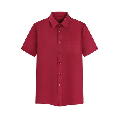 Short-sleeved Solid Color Shirt High-end Business Daily Tops Company Uniforms Can Be Customized With Printed Embroidery 2021 New