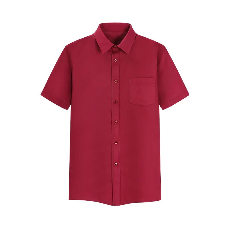 Short-sleeved Solid Color Shirt High-end Business Daily Tops Company Uniforms Can Be Customized With Printed Embroidery 2021 New