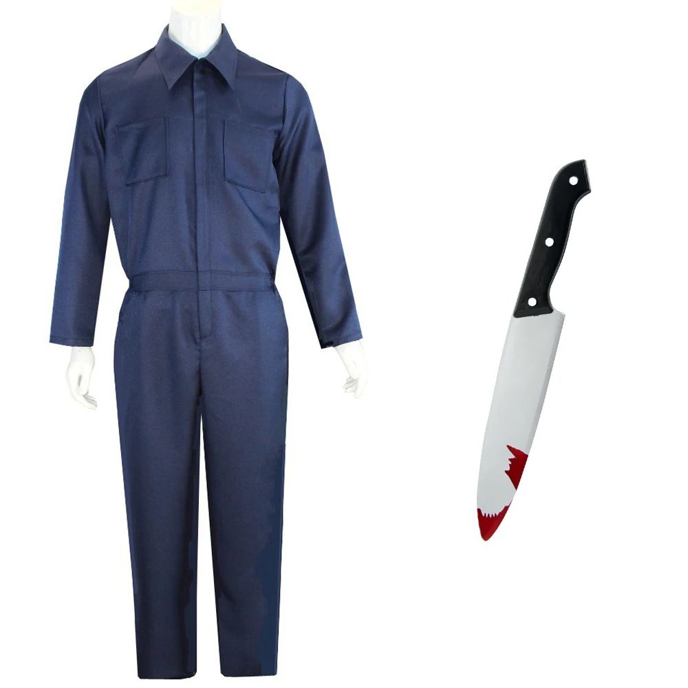 Michael Bloody Killer Outfits Myers Cosplay Costume Anime Halloween for Adult Men Women Cos Jumpsuit Horror Mask Party Costume