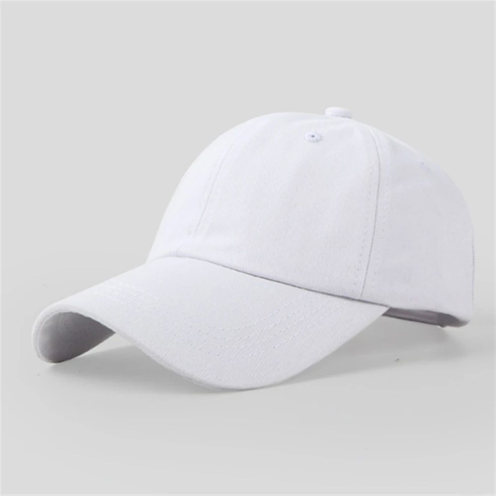 Boné de beisebol casual para homens e mulheres, chapéu de algodão liso moderno e simples nas cores preto, rosa, branco, vinho tinto, azul marinho.
