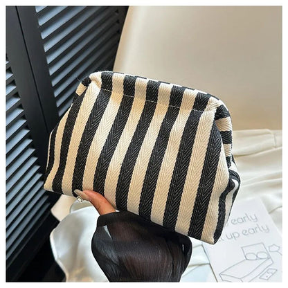 Summer Woven Crochet Purses for Women Beach Clutch Handbags 2025 Dumpling Hobo Casual Colorblock Bag Ladies Ruched Cloud Purse