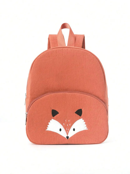 Cute Cartoon Bear Embroidered Corduroy Children's Backpack Suitable for Boys and Girls Kindergarten Elementary School Gifts