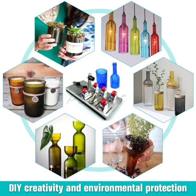 Cortador de Vidro Profissional de 1 Peça para Garrafas, Material de Aço Inoxidável, Ferramenta de Corte DIY, Máquina para Cortar Garrafas de Vinho e Cerveja