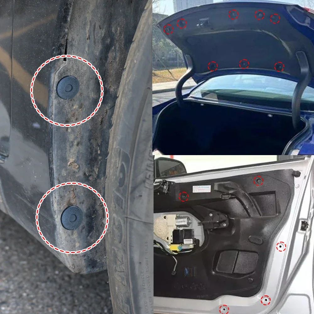 100/50pçs Rebites de Plástico para Carro Presilhas de Fixação para Painel de Carenagem 3 Tamanhos Mistos Pino de Pressão Fixador Automotivo 6mm 7mm 8mm Interior