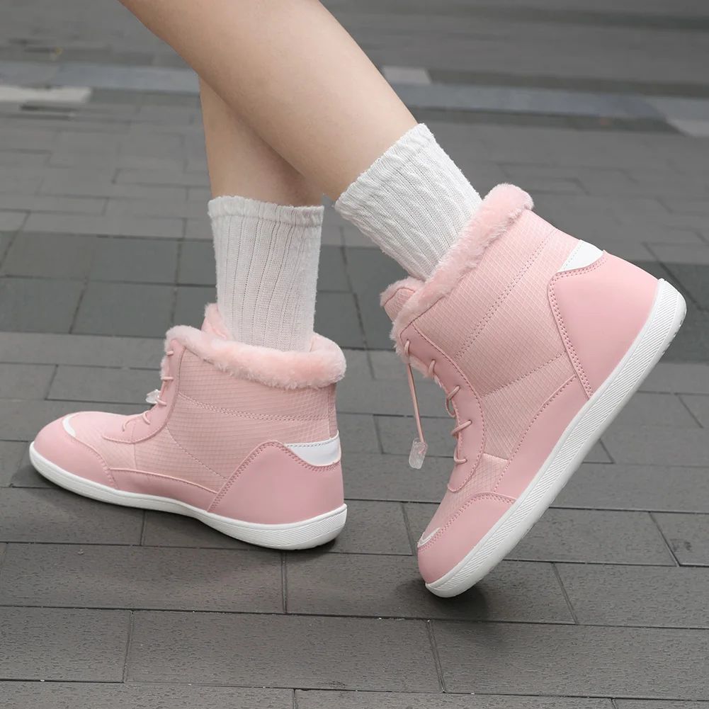 Women's Winter Snow Boots Fur Lined Barefoot Boots Wide Toe Box Ankle Booties Walking Boots Outdoor