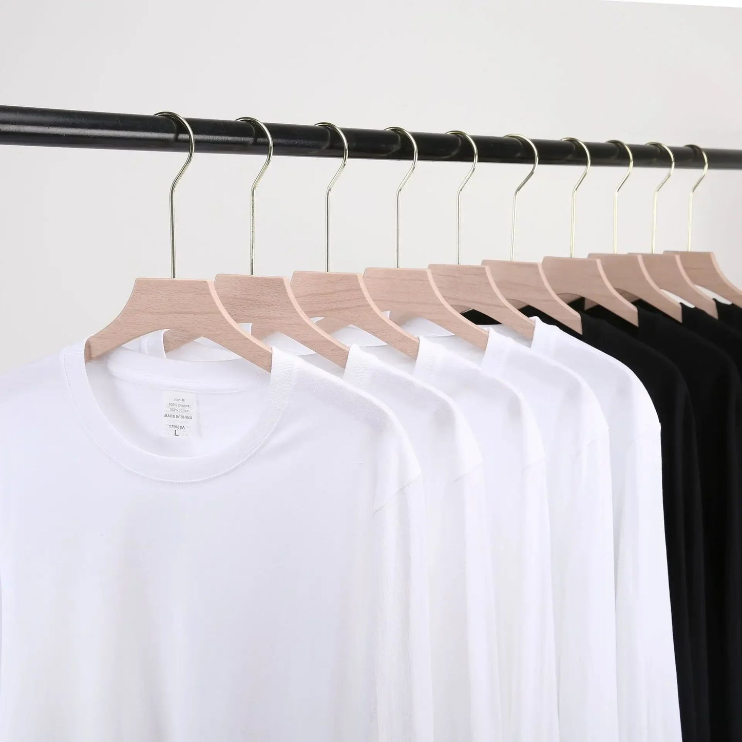 Heavy Cotton Men's Long Sleeve T Shirt Solid Color Cotton Bottom Shirt Half Sleeve 100% Cotton T Shirt Korean Tee