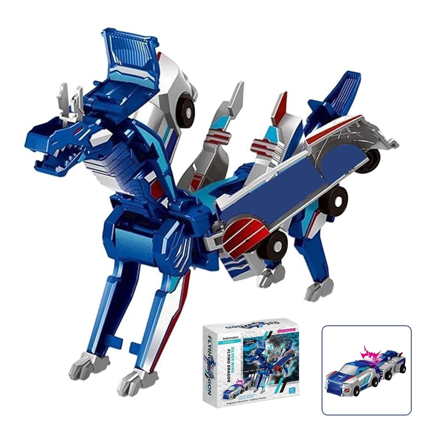Unicorn Transformer: Brinquedo Carro Mágico de Transformação Super Combinação 2 em 1 Carro Magnético de Colisão que Transforma Brinquedo DIY para Crianças