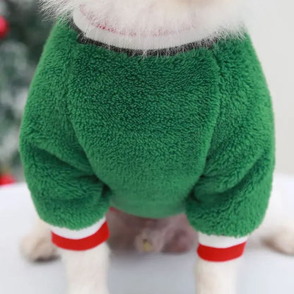 Roupa de Natal para Cães Roupa de Inverno Quente para Cães de Pequeno e Médio Porte Alce Papai Noel Cães Gatos Casaco Moletom Fantasia de Natal para Cães