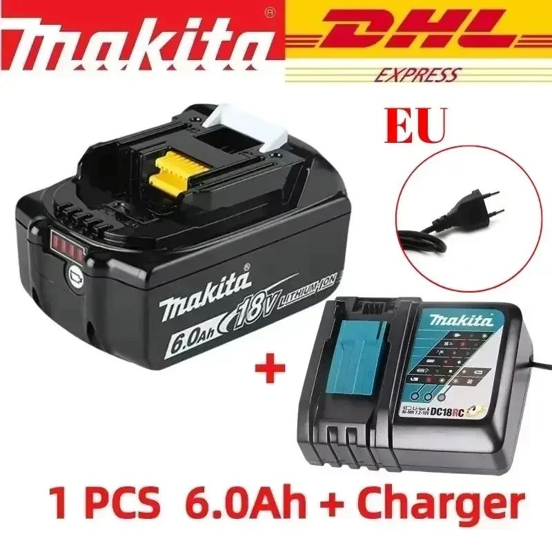 Bateria recarregável Makita 18V 6.0AH 9.0AH 100% original, bateria para ferramenta elétrica Makita BL1840 BL1830B BL1830B, carregador 18V