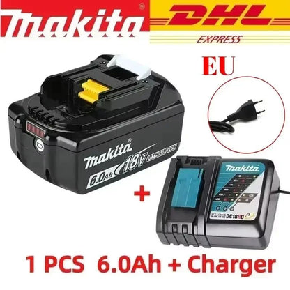 Bateria recarregável Makita 18V 6.0AH 9.0AH 100% original, bateria para ferramenta elétrica Makita BL1840 BL1830B BL1830B, carregador 18V
