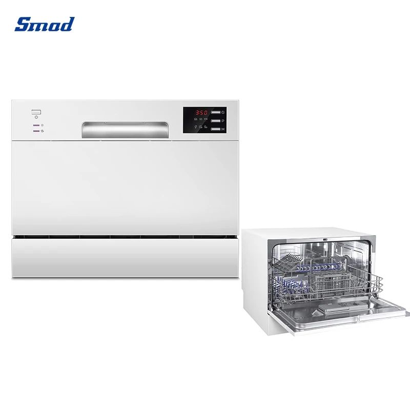 Portable Mini Countertop Dishwasher 6 Place Settings Compact Electric Dish Washing Machine for Home Apartment Dorm Kitchen