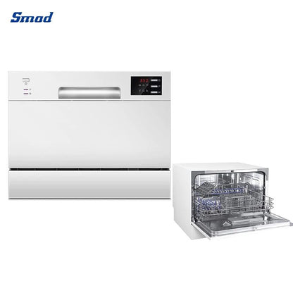 Portable Mini Countertop Dishwasher 6 Place Settings Compact Electric Dish Washing Machine for Home Apartment Dorm Kitchen