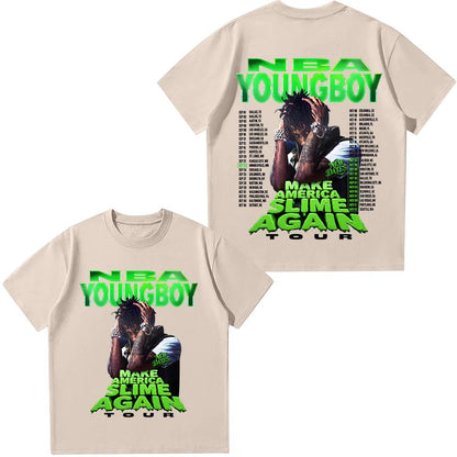 YoungBoy Never Broke Again 2025 Tour T-shirts 2025 Hip Hop Vintage Top Oversized Streetwear Women Men High Quality Cotton Tshirt