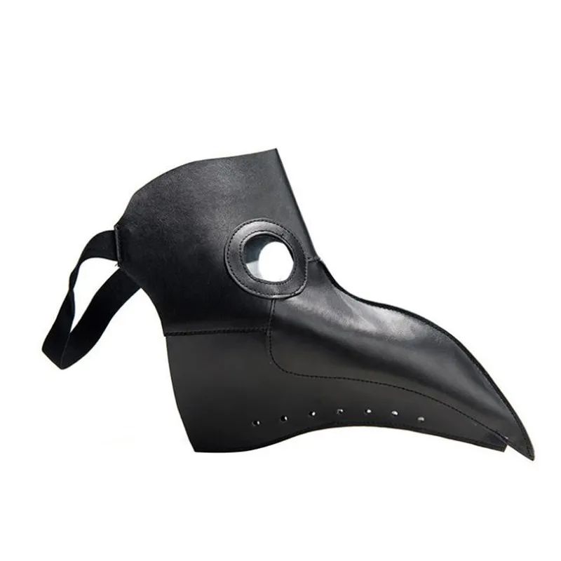 Adults Halloween Leather Plague Doctor Mask Adjustable Strap Gothic Punk Lens Glasses for Steampunk Cosplay Bird Beak Mask