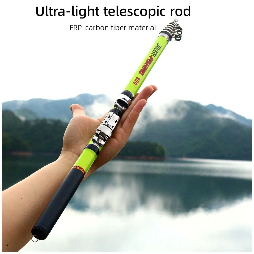 Telescopic Rock Fishing Rod Carbon Fiber Carp Travel Feeder Pole Super Short Pesca Portable Accessories 1.5/1.8/2.1/2.4/2.7/3.0