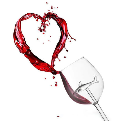 Taças de Vinho Tubarão Copo de Vidro Taça Europeia de Vinho Tinto Garrafa de Água Cálice Decoração de Festa de Casamento Presente 300ml