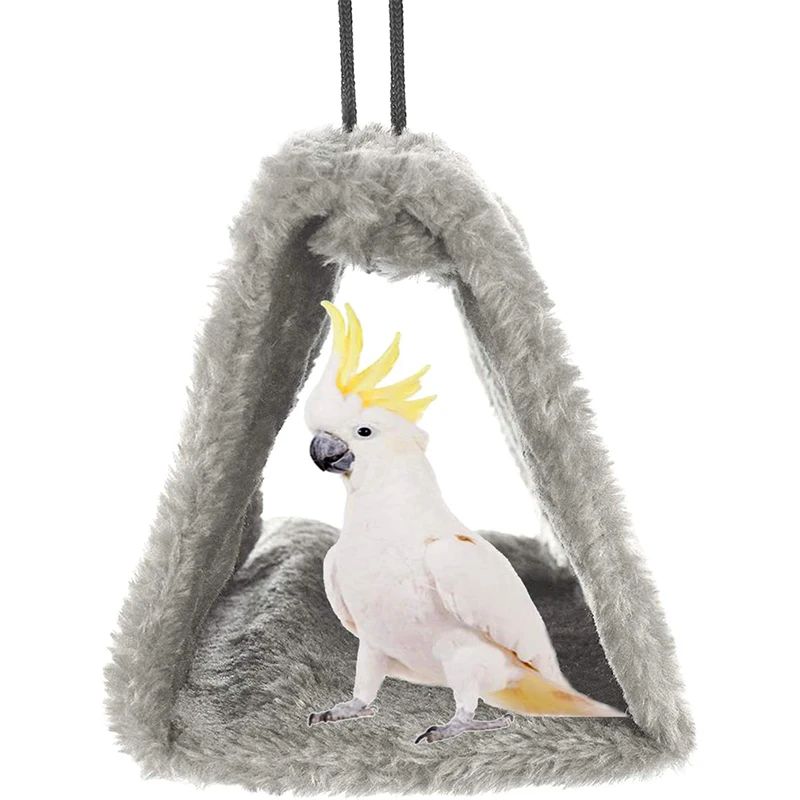 Casa de Inverno Quente de Pelúcia para Pássaros Ninho Suspenso Rede Cabana Fofa Esconderijo para Pássaros Acessórios para Gaiolas de Calopsitas e Papagaios